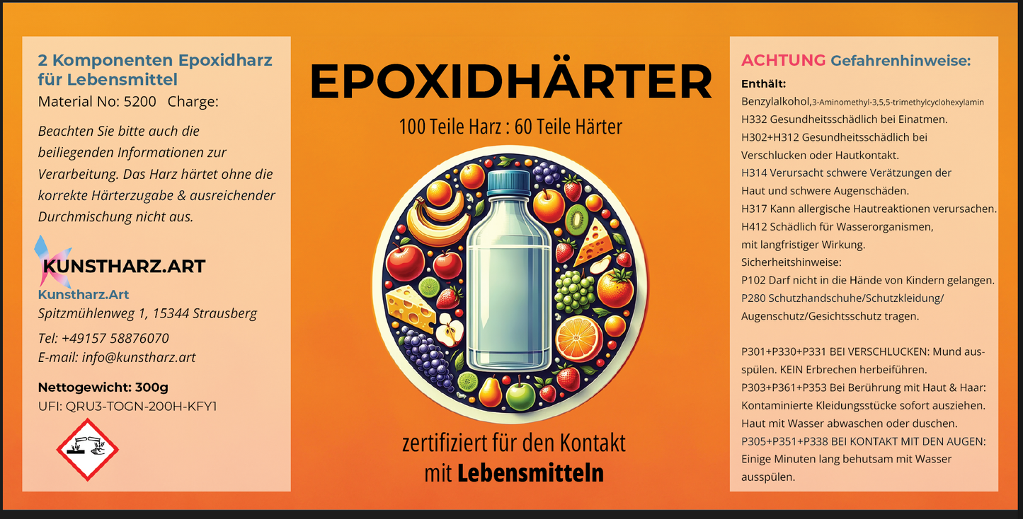 2 Komponenten Premium Epoxidharz (Lebensmittelecht)