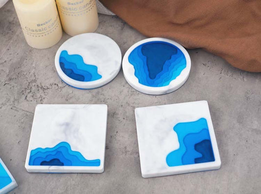 Silikonform Set: Tablett mit mehreren Ebenen & Untersetzer