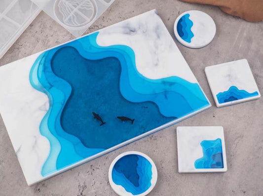 Silikonform Set: Tablett mit mehreren Ebenen & Untersetzer