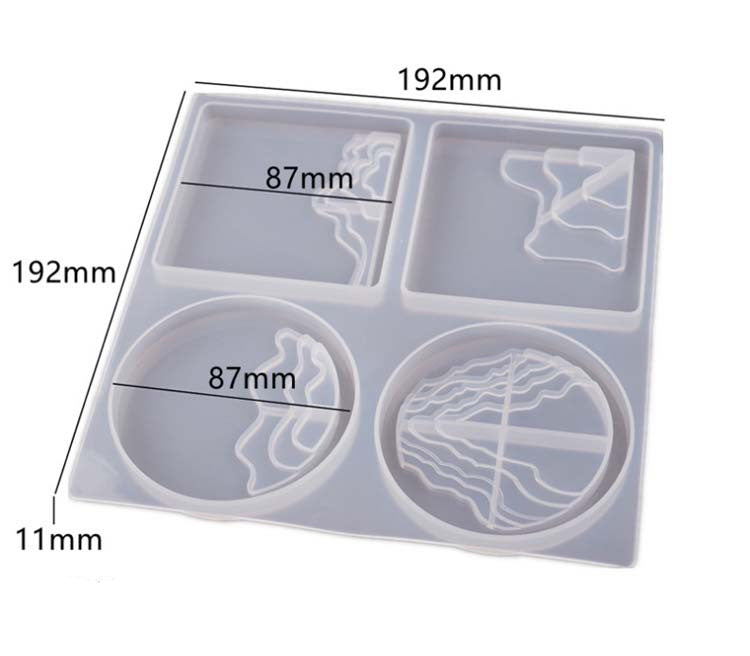 Silikonform Set: Tablett mit mehreren Ebenen & Untersetzer