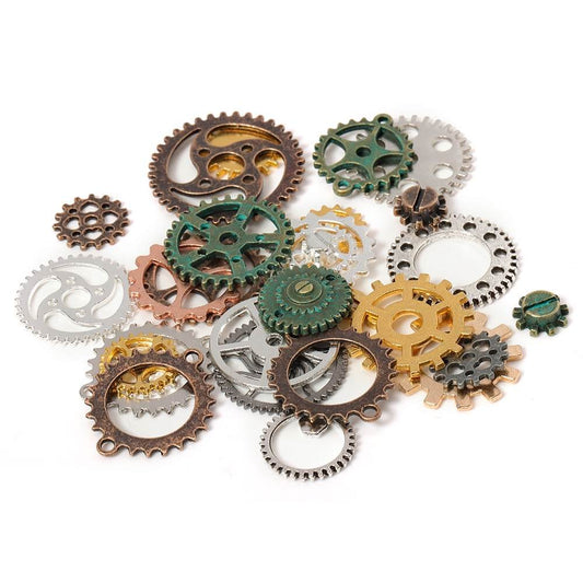 50 Stück Steampunk Zahnräder in verschiedenen Farben