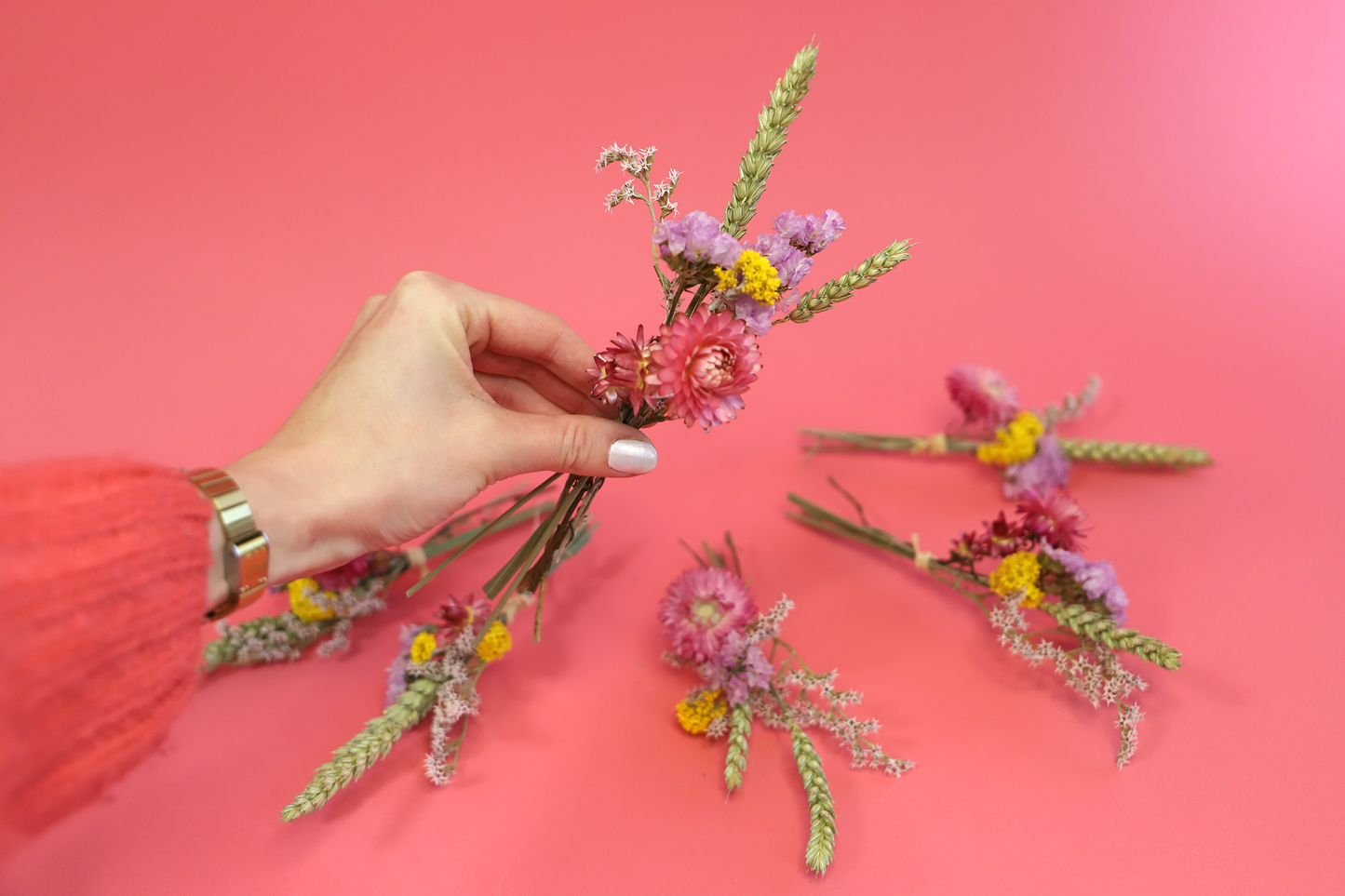 Mini Bouquet als Gastgeschenk und Deko