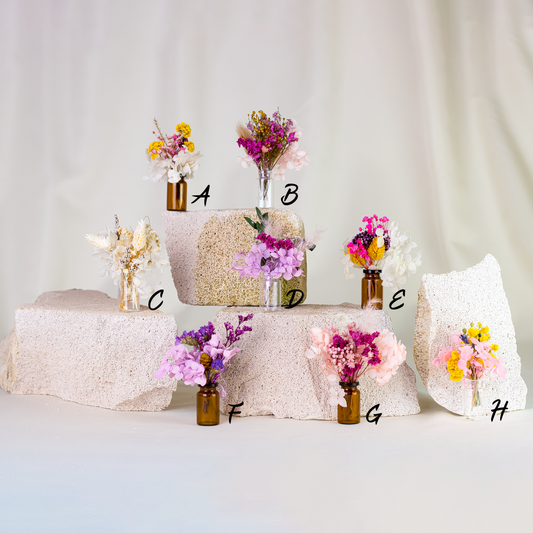 Mini Bouquets mit Vase und Geschenkverpackung