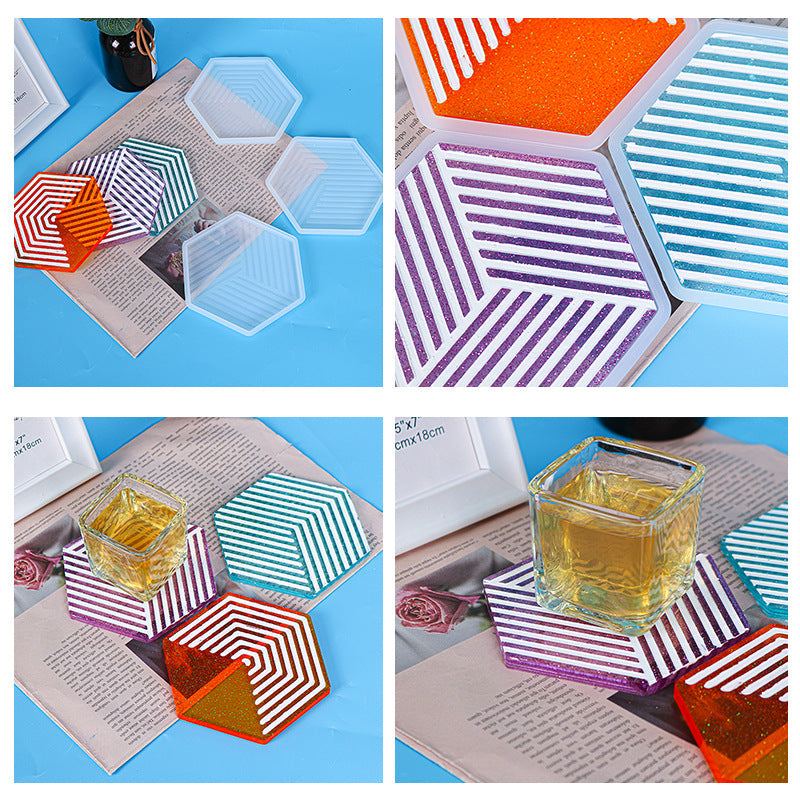 Untersetzer Silikonform Geometrische Streifen