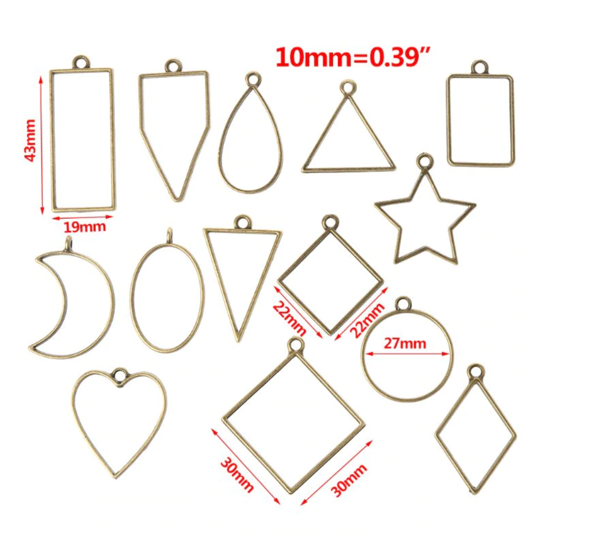 Offene Anhänger Bronze Antik (14 Stück)