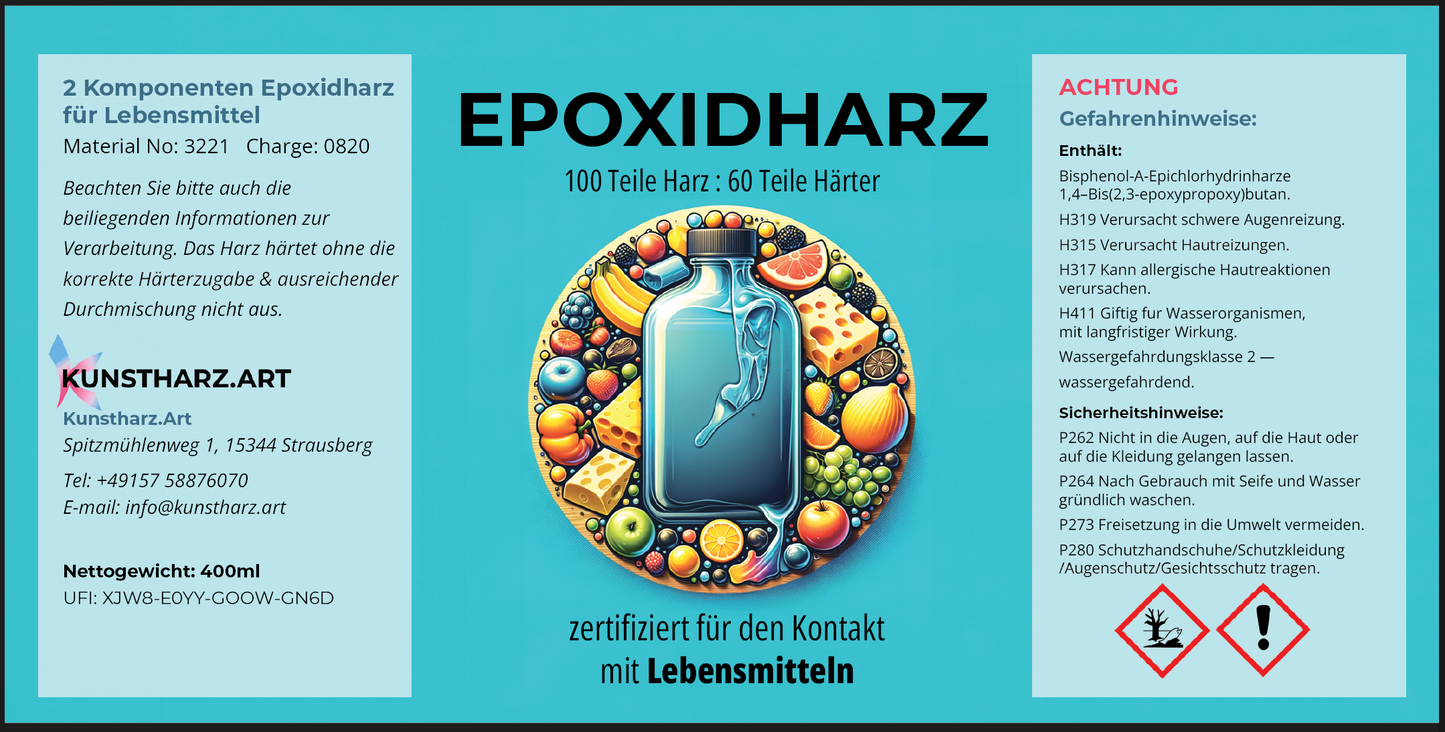 2 Komponenten Premium Epoxidharz (Lebensmittelecht)