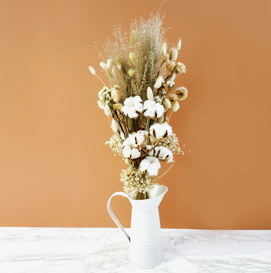 Trockenblumenstrauß mit Baumwolle "Boho Love"