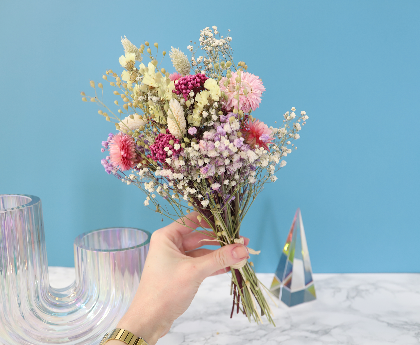 Bunter Trockenblumenstrauß "Frühlingserwachen" - Getrocknete Blumen als Deko und Geschenk zum Muttertag