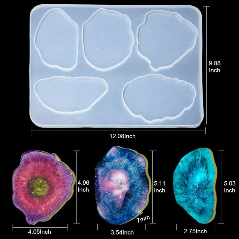 Geode Untersetzer Silikonform für Kunstharz / Epoxidharz