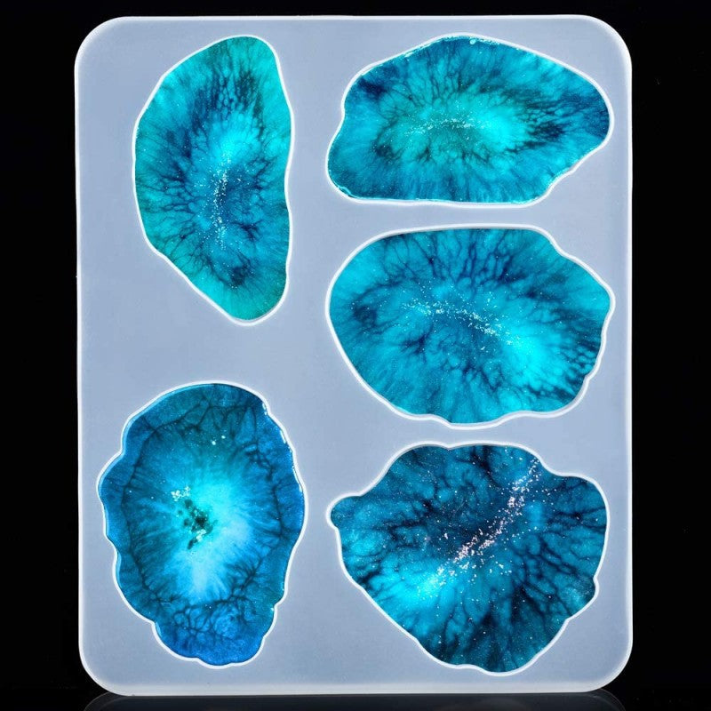 Geode Untersetzer Silikonform für Kunstharz / Epoxidharz