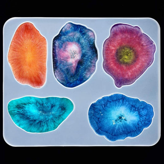 Geode Untersetzer Silikonform für Kunstharz / Epoxidharz