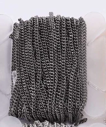 5 Meter Kette (silber, schwarz, gold, bronze)