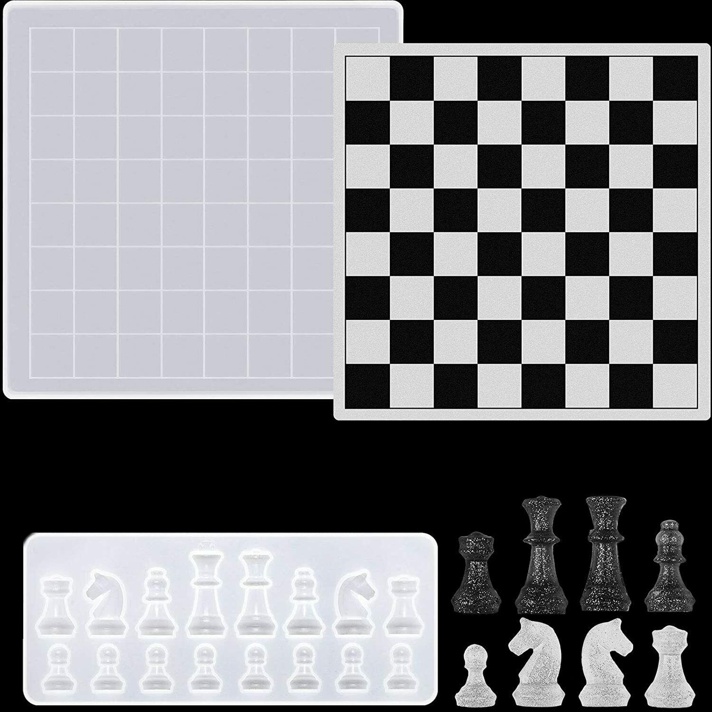 Silikonform für Schachbrett und Figuren