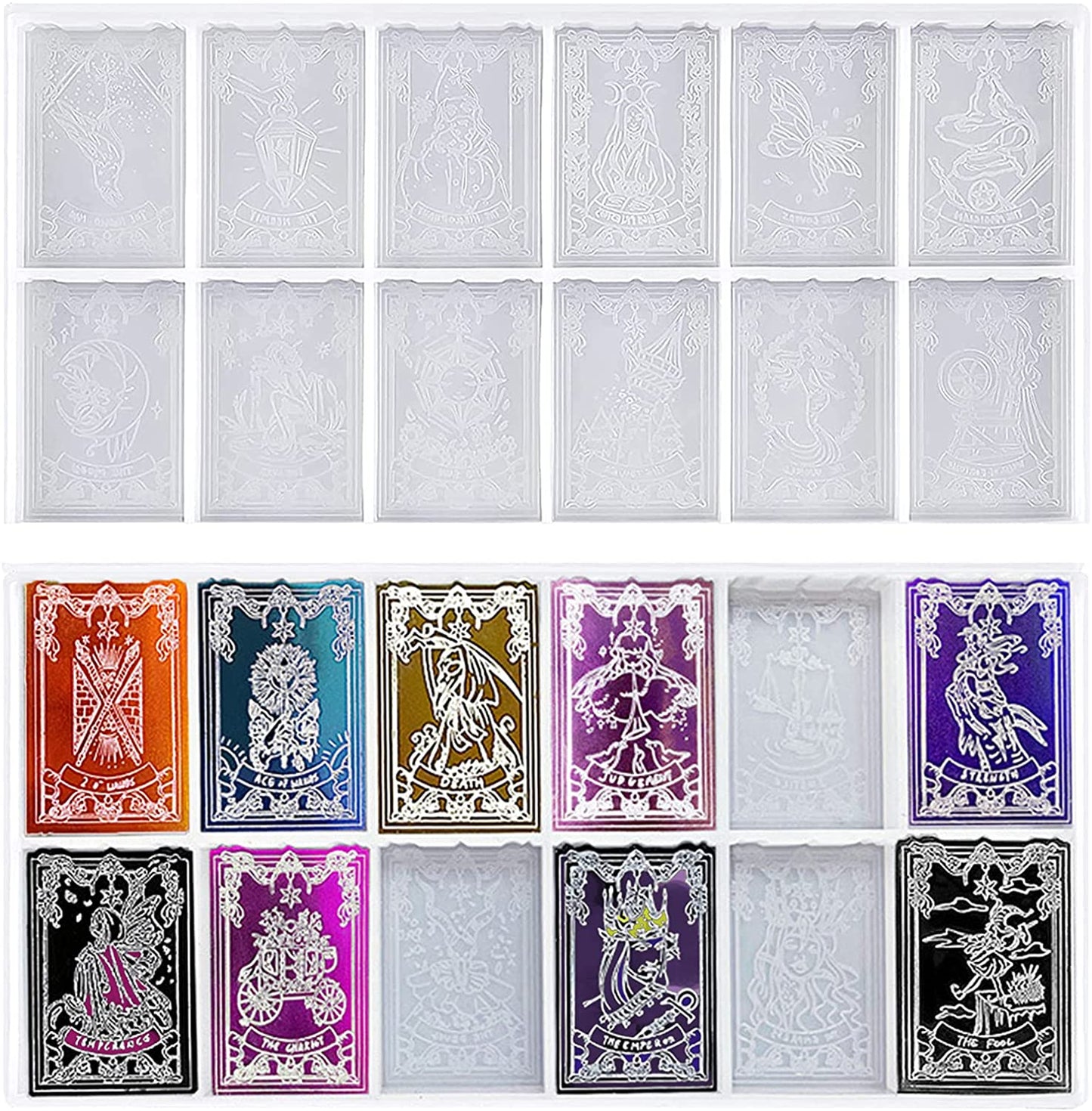 2 Silikonformen Tarot Karten für Epoxidharz