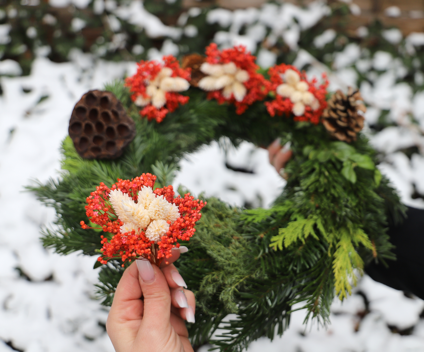 Mini Bouquet mit Trockenblumen für Weihnachten