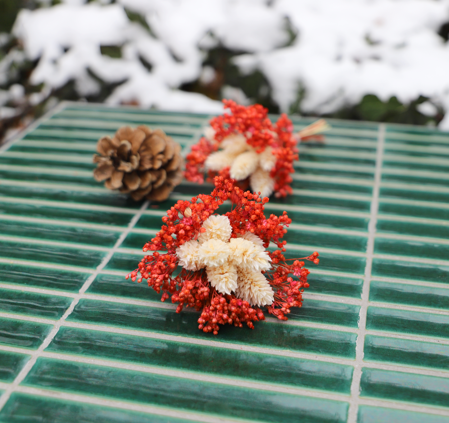 Mini Bouquet mit Trockenblumen für Weihnachten