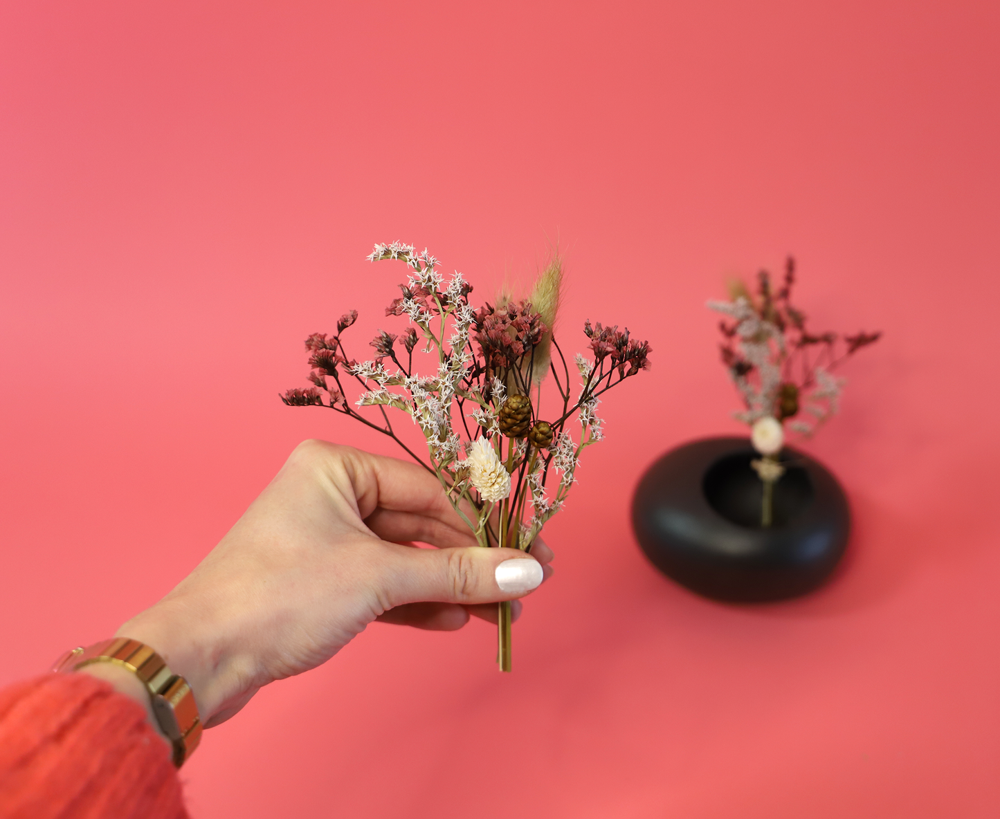 Mini Bouquet mit Trockenblumen für Weihnachten