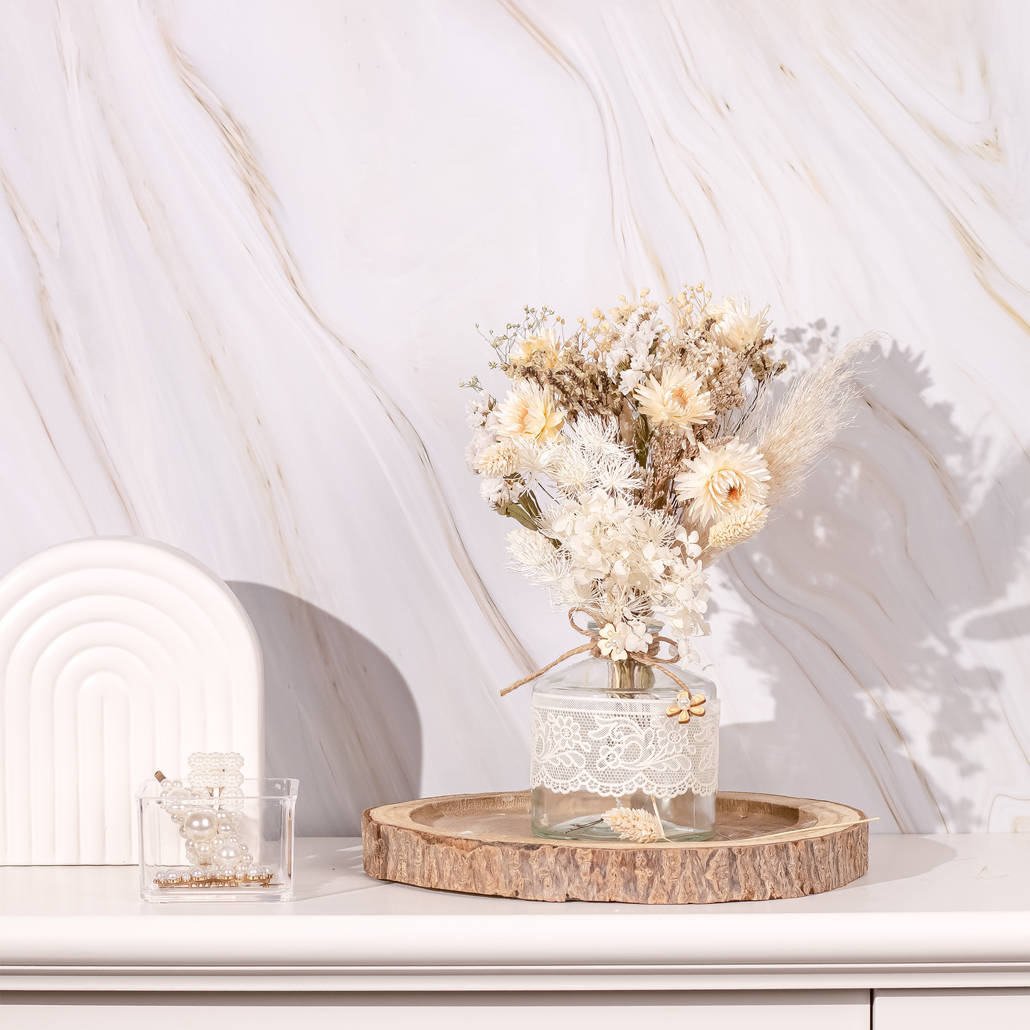 Getrocknete Blumen in Weiß - Boho für dein Zuhause