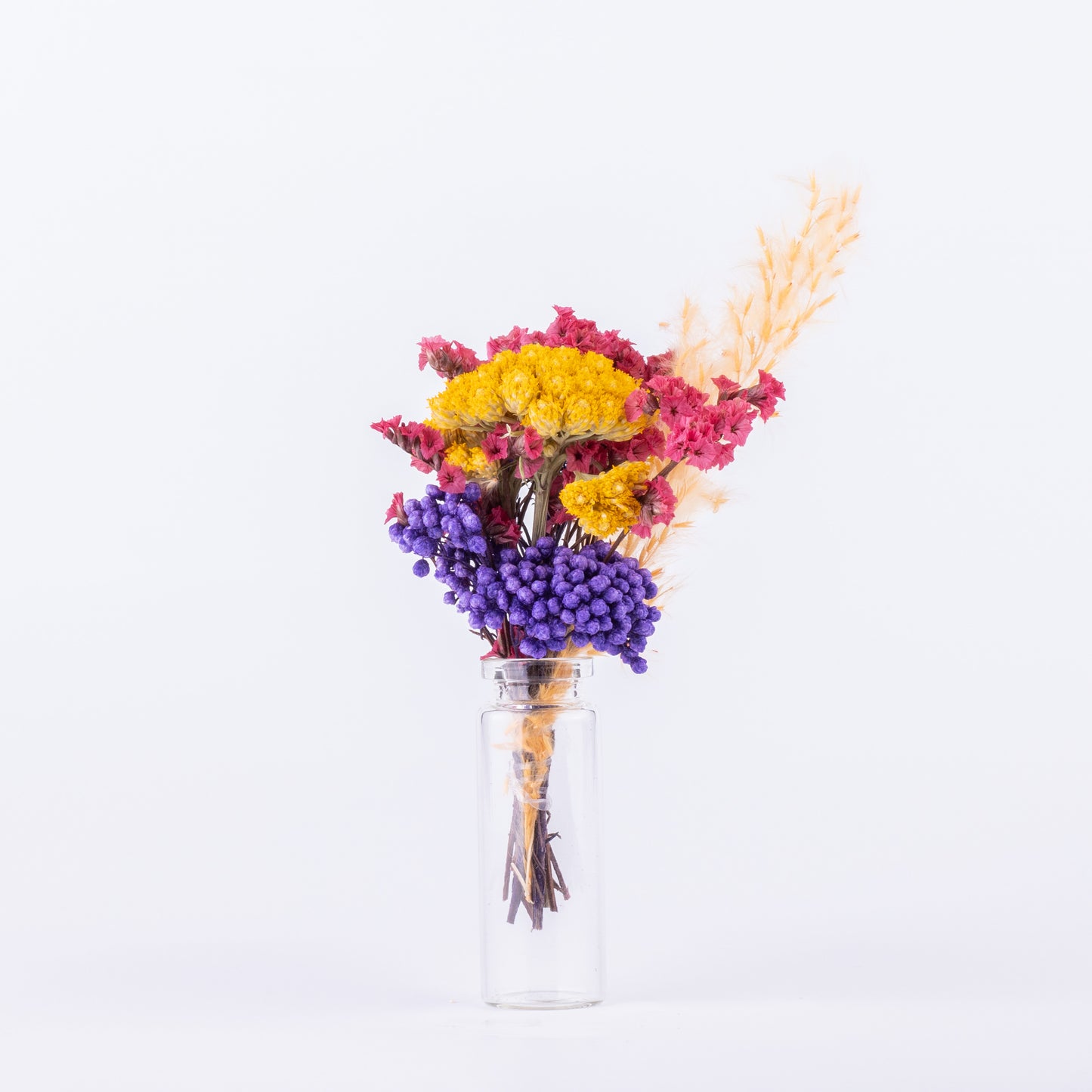 Kleiner Blumenstrauß mit Vase und Geschenkverpackung - Geschenk für Hochzeit und Geburtstag