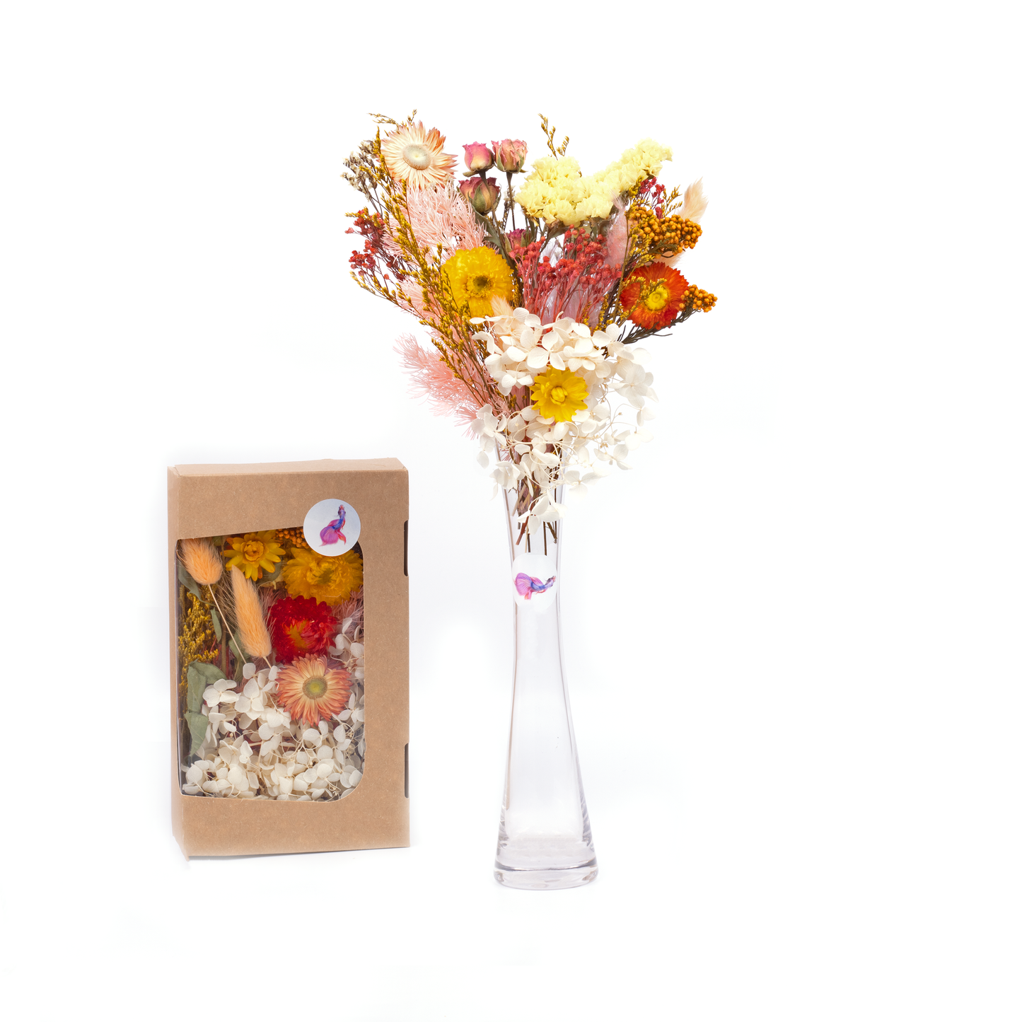 Box mit getrockneten Blumen – Farblich abgestimmter Mix