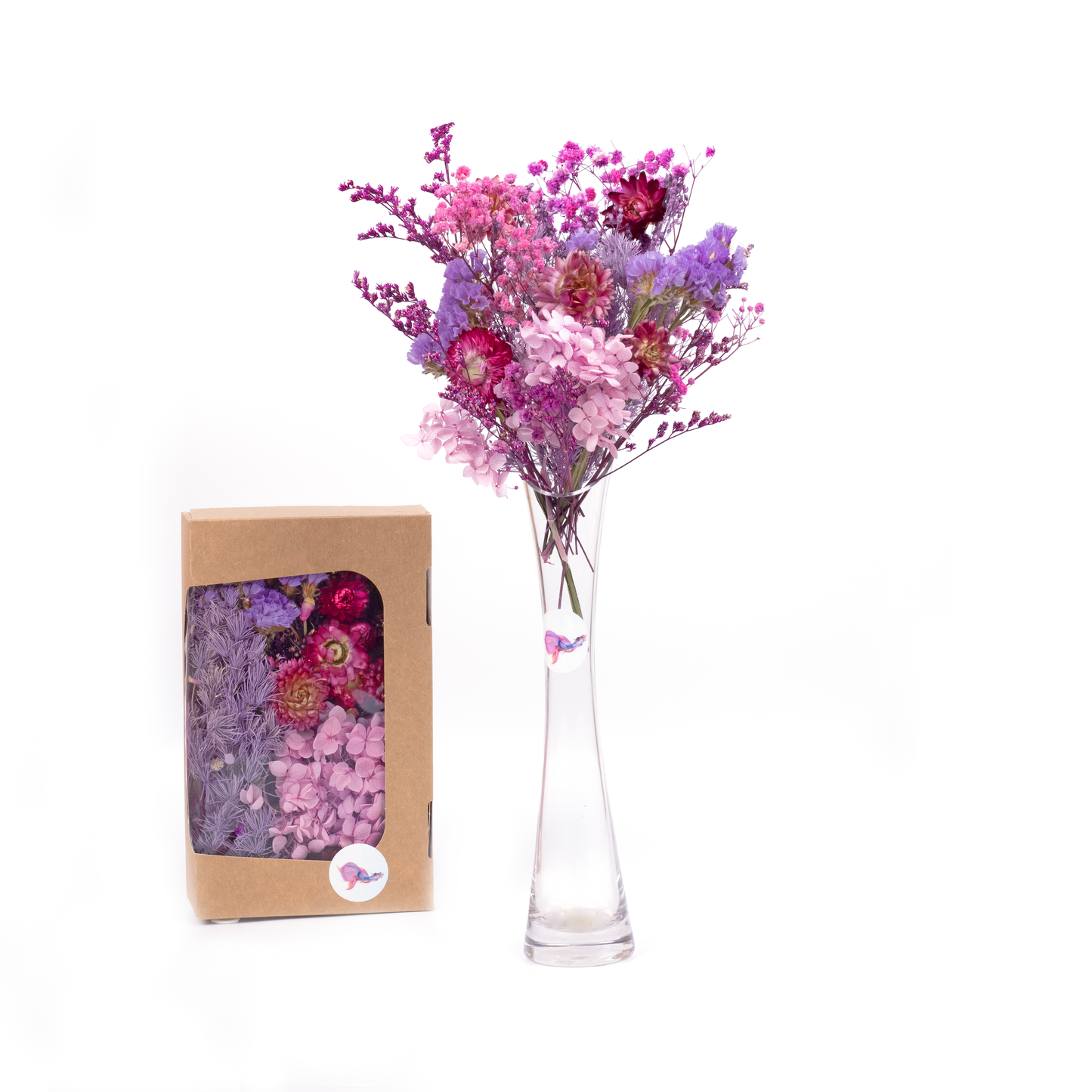 Box mit getrockneten Blumen – Farblich abgestimmter Mix
