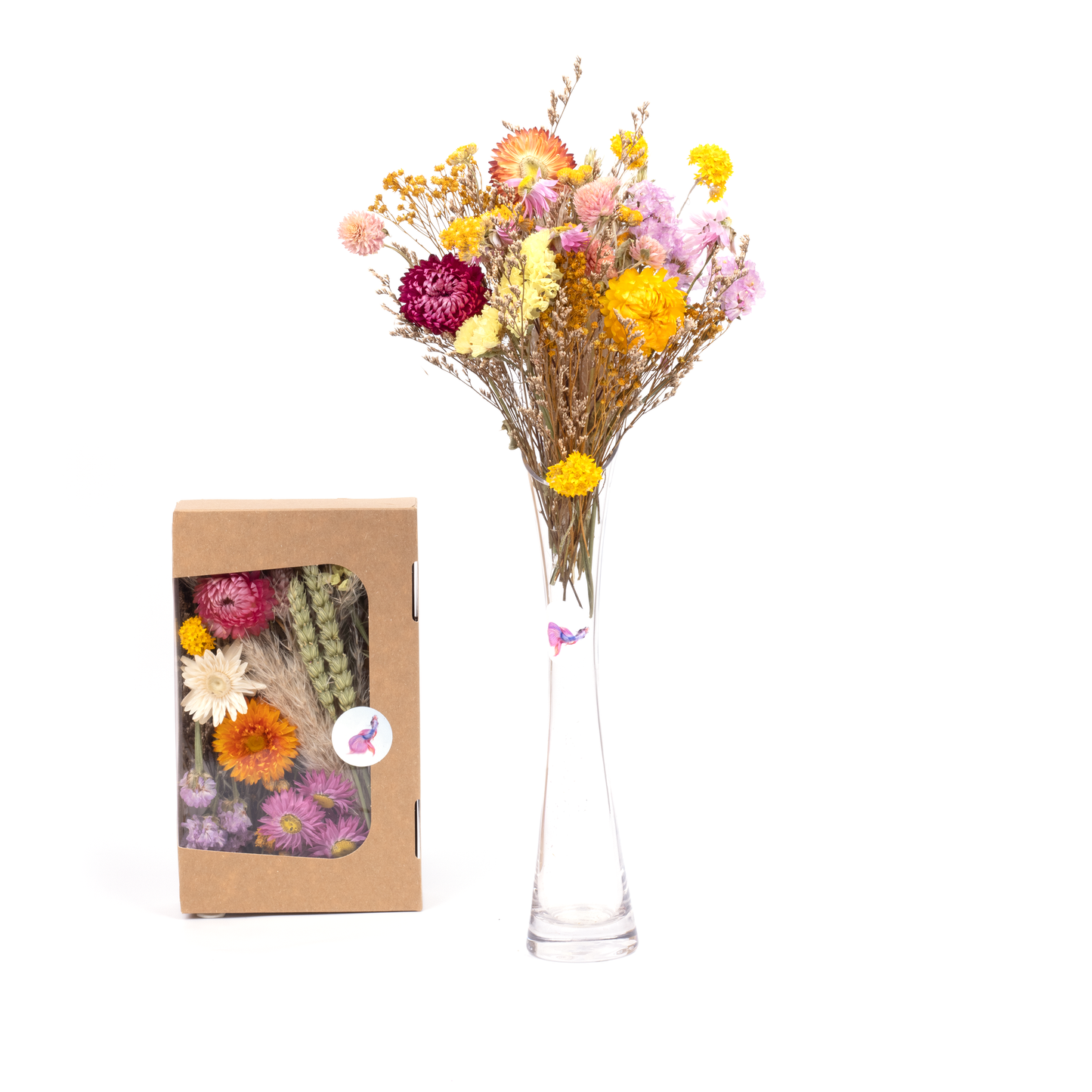 Box mit getrockneten Blumen – Farblich abgestimmter Mix