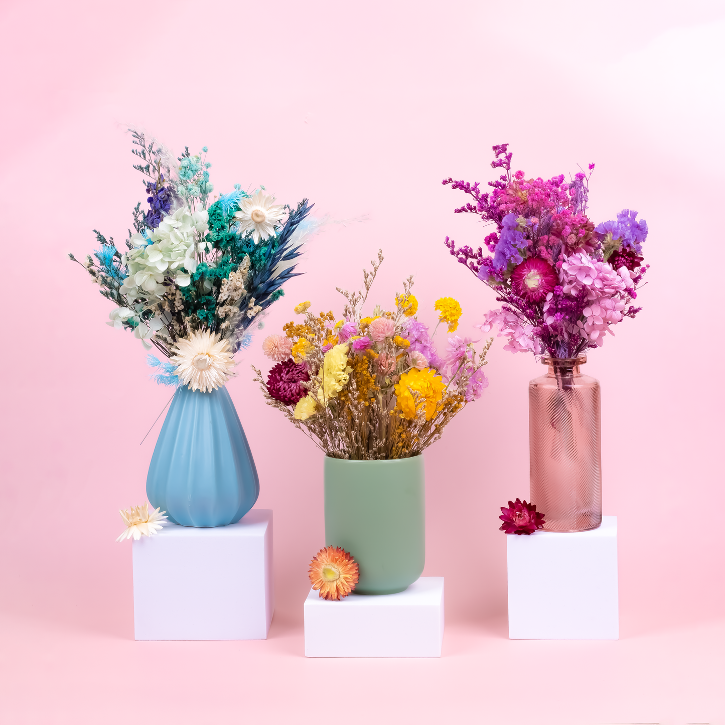 Box mit getrockneten Blumen – Farblich abgestimmter Mix
