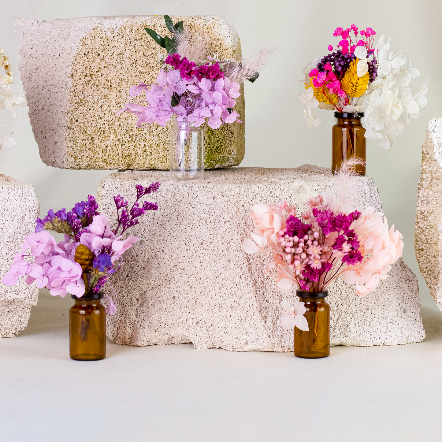 Mini Bouquets mit Vase und Geschenkverpackung