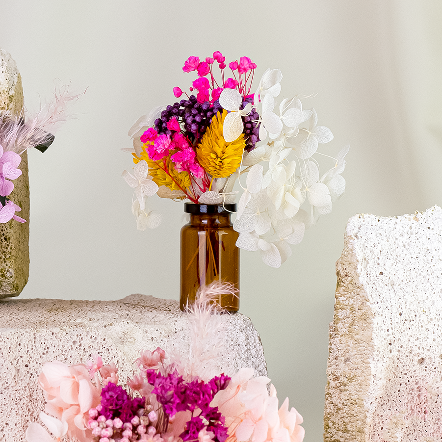 Mini Bouquets mit Vase und Geschenkverpackung