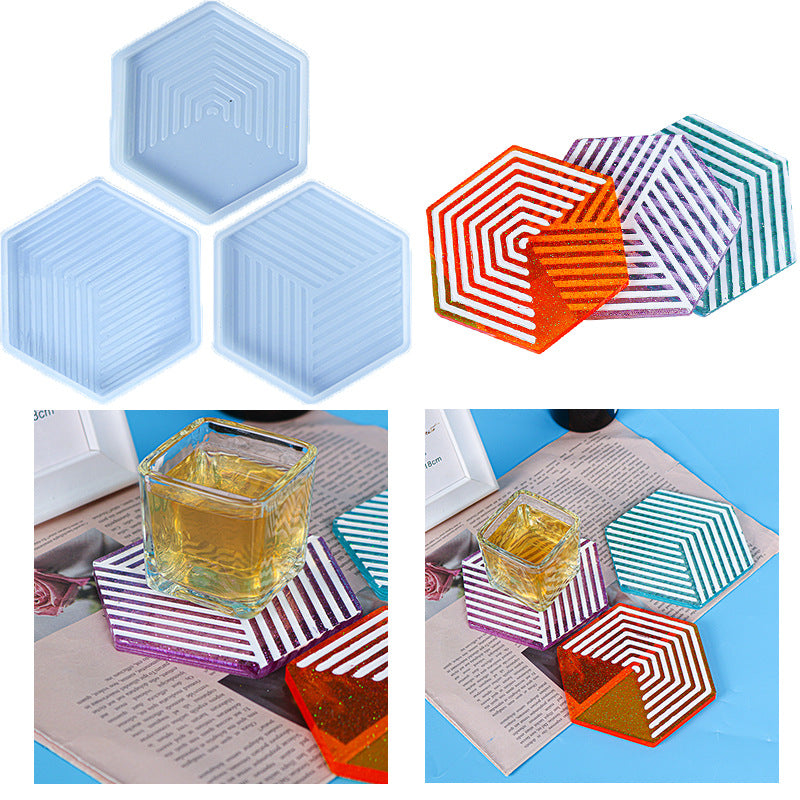 Untersetzer Silikonform Geometrische Streifen