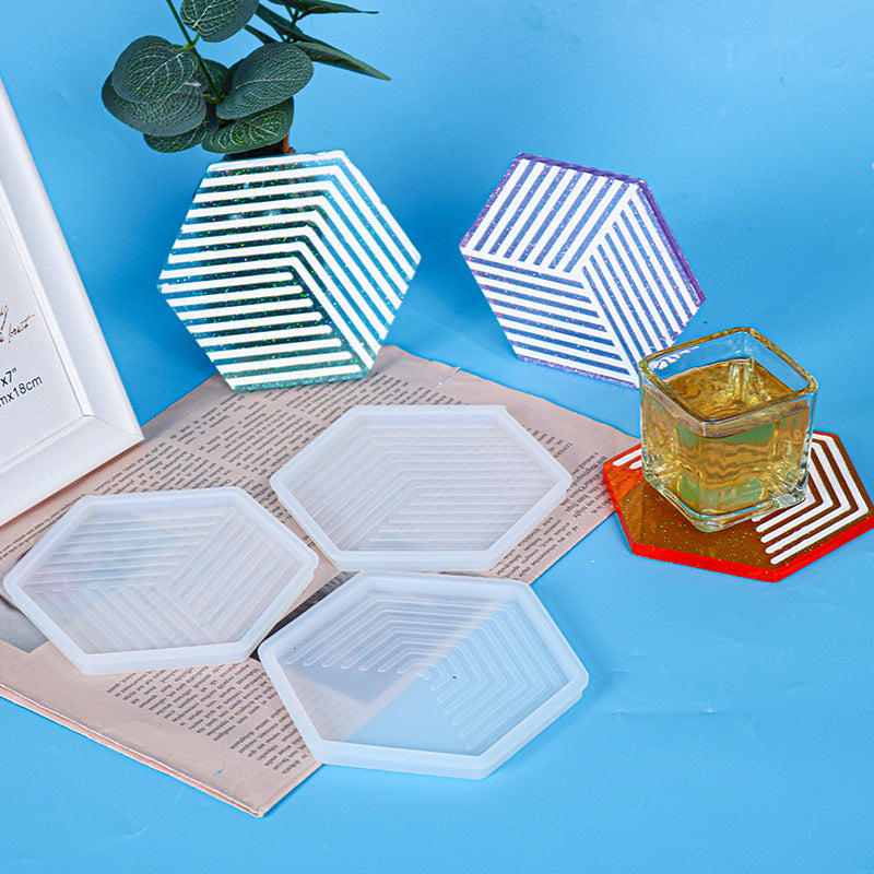 Untersetzer Silikonform Geometrische Streifen