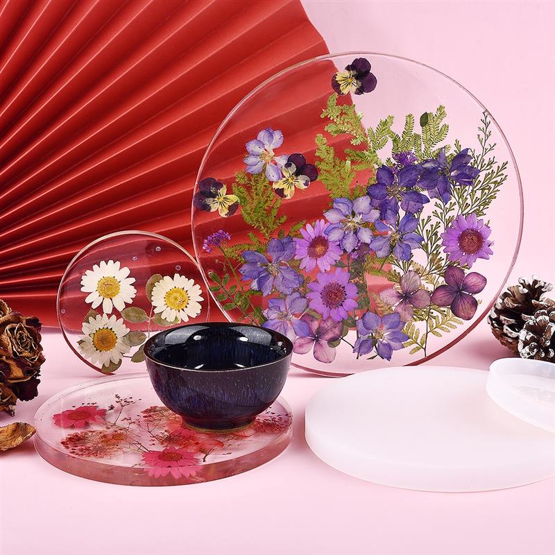 Epoxidharz Set für Untersetzer mit gepressten Blumen