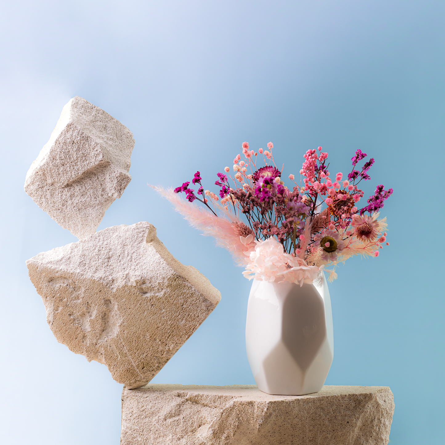 Box mit getrockneten Blumen – Farblich abgestimmter Mix