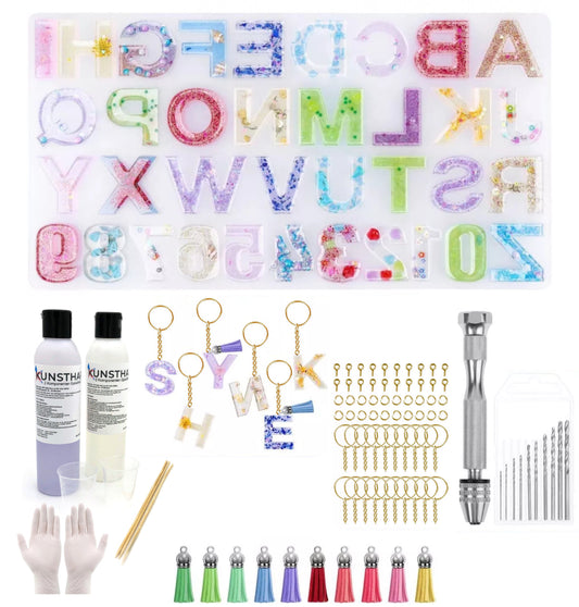 Buchstaben-Schlüsselanhänger Set (90 Teile)
